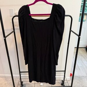 Black Square Neck light sweater dress